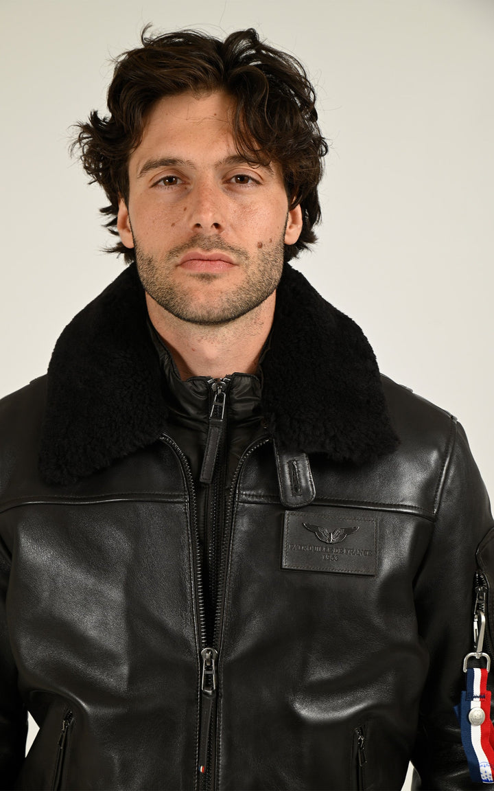 Rafal Model Brown Leather Pilot Jacket - Men