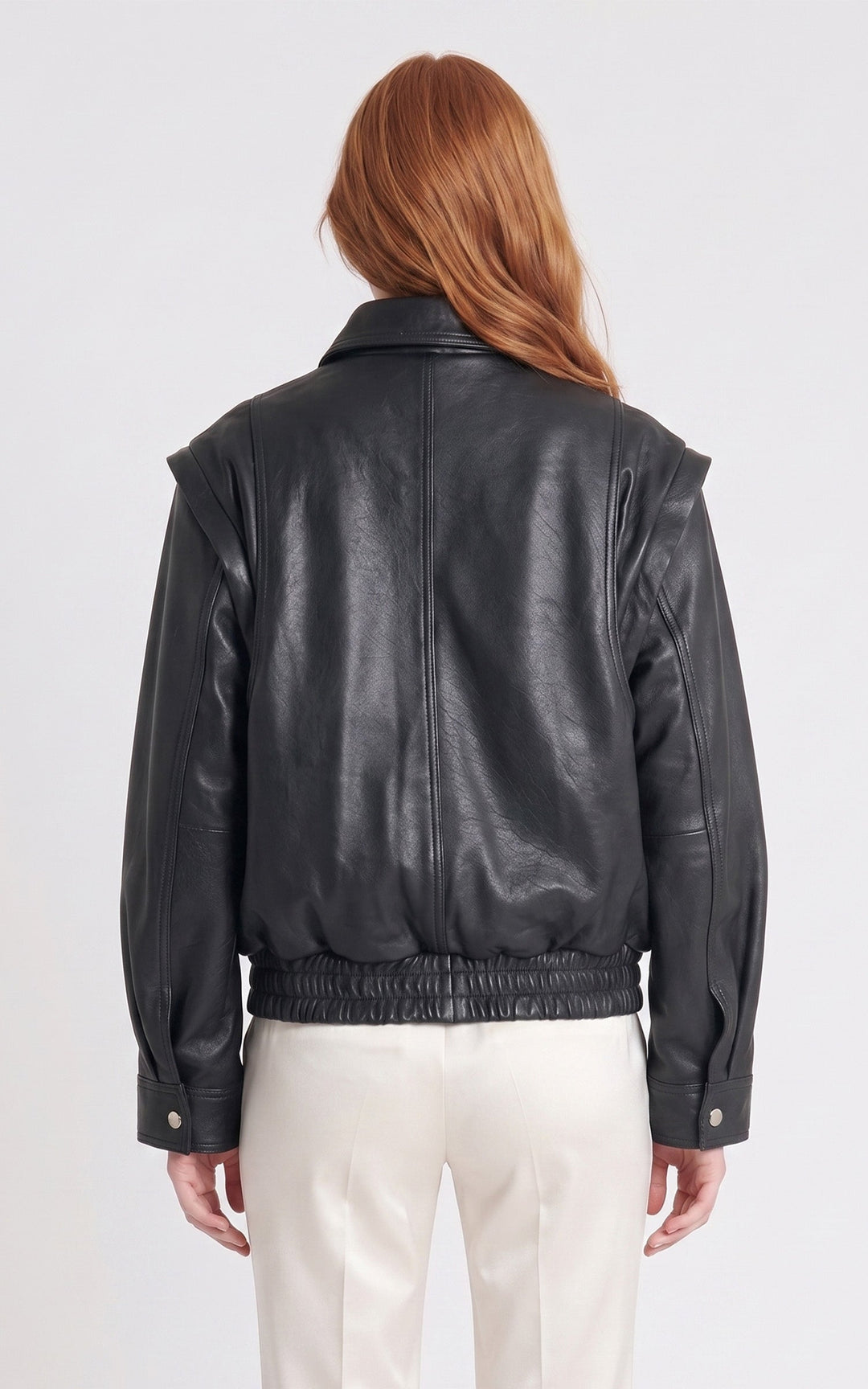 Black Serge Pariente Leather Jacket - Women