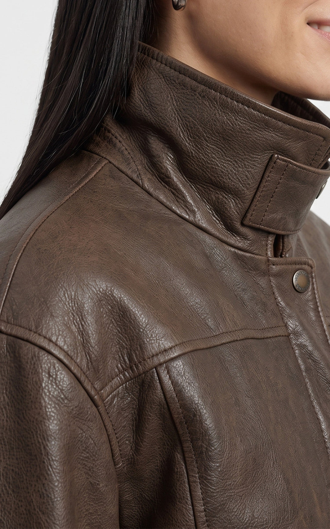 Brown Henriette Short Leather Blouson - Women