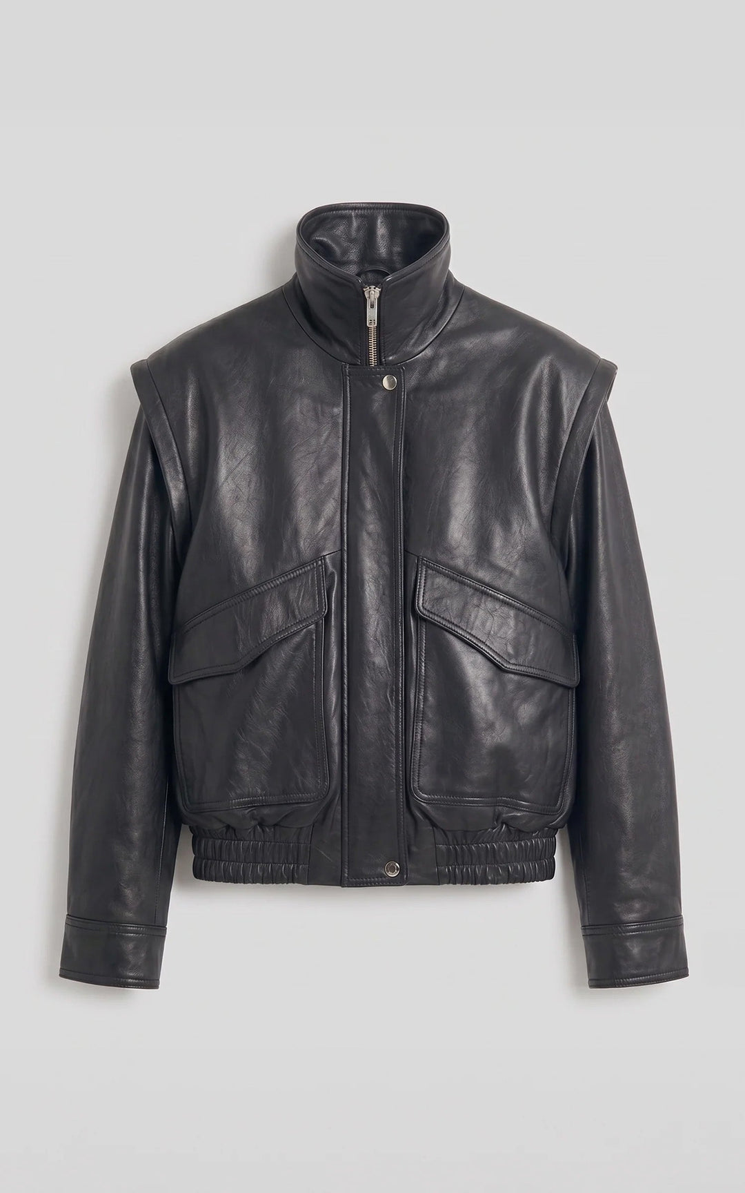 Black Serge Pariente Leather Jacket - Women