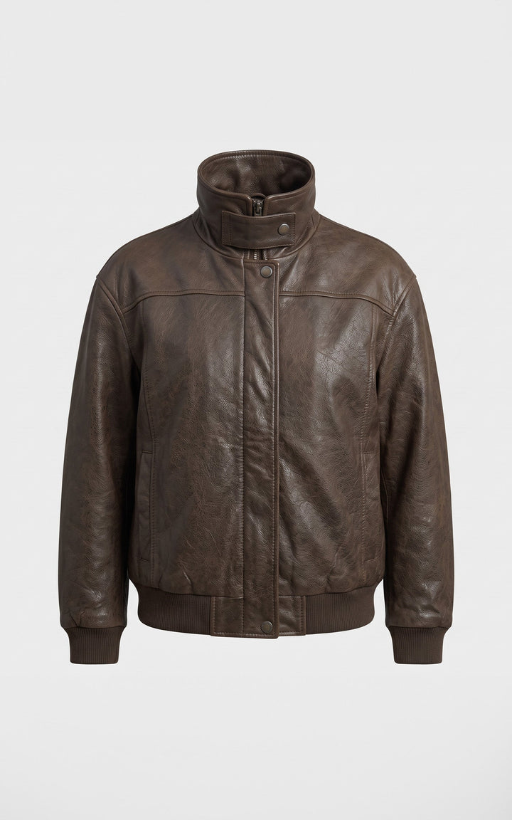 Brown Henriette Short Leather Blouson - Women