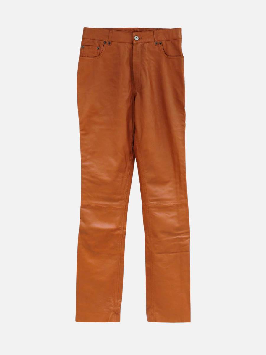 Jill Trouser - Lamb Nappa Læderbukser - Damer - Dark Tan