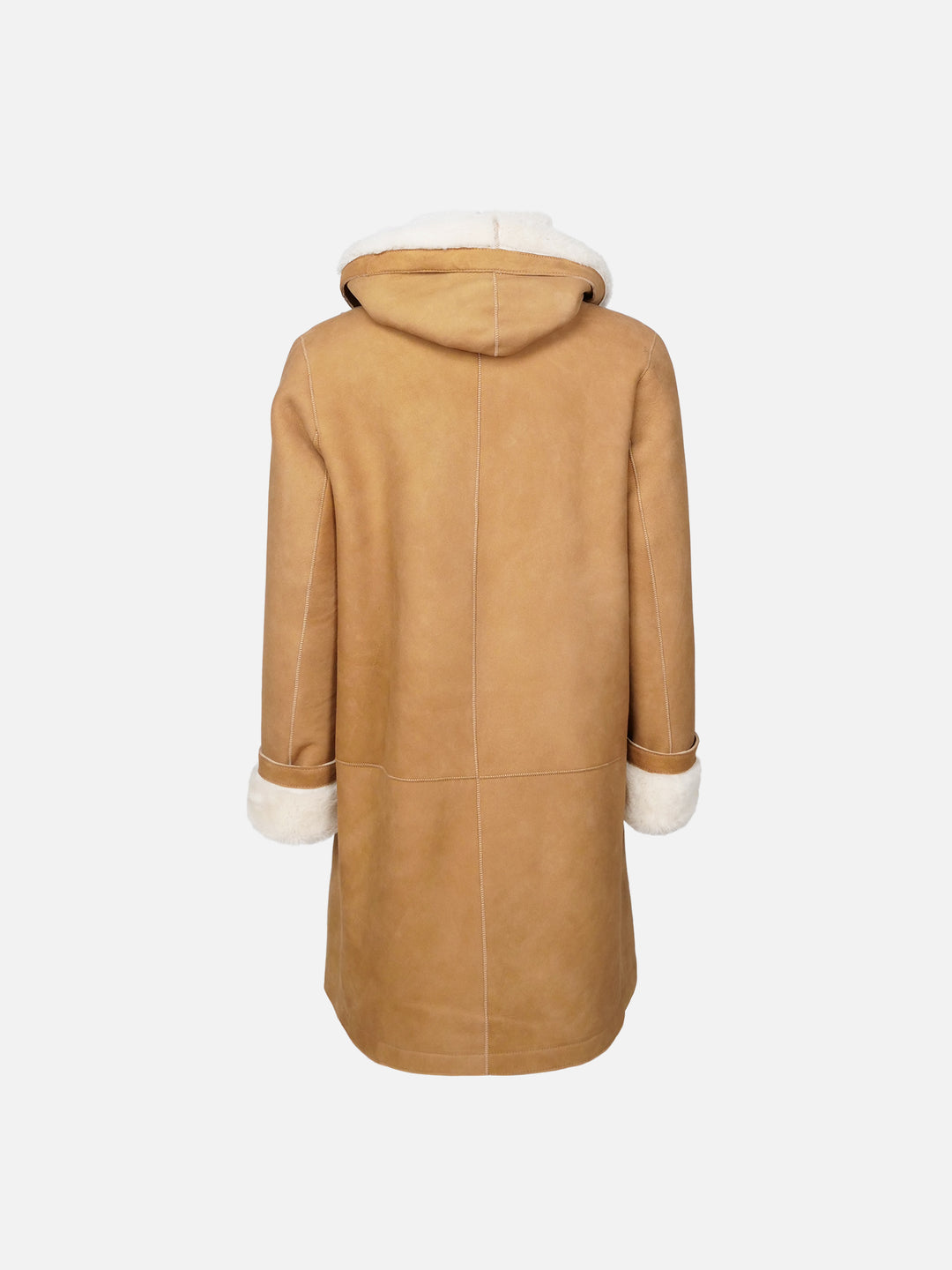 969, 90 cm. - Hette - Semsket lammejakke - Dame - Cognac