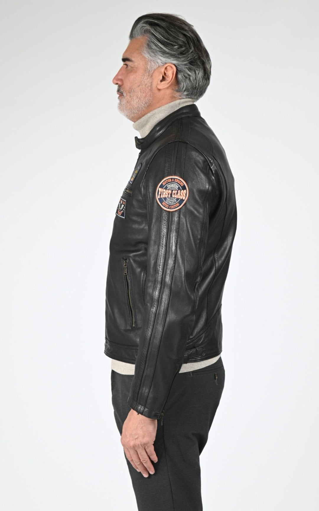 Blouson Cuir Homme Daytona 73, modèle Tormo 104383 de couleur black