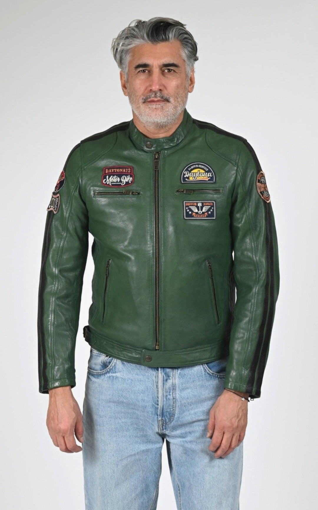 Blouson Cuir Homme Daytona 73, modèle Tormo 104383 de couleur pastures