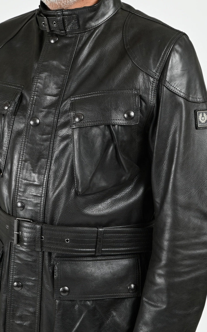 Veste Cuir Homme Belstaff, modèle Trialmaster panther 105312 de couleur black