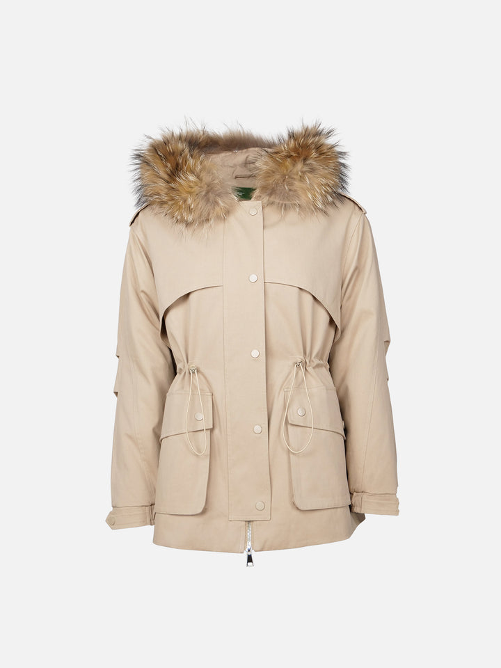 Gigi, 77 cm. - Hette - Tekstiljakke - Dame - Beige