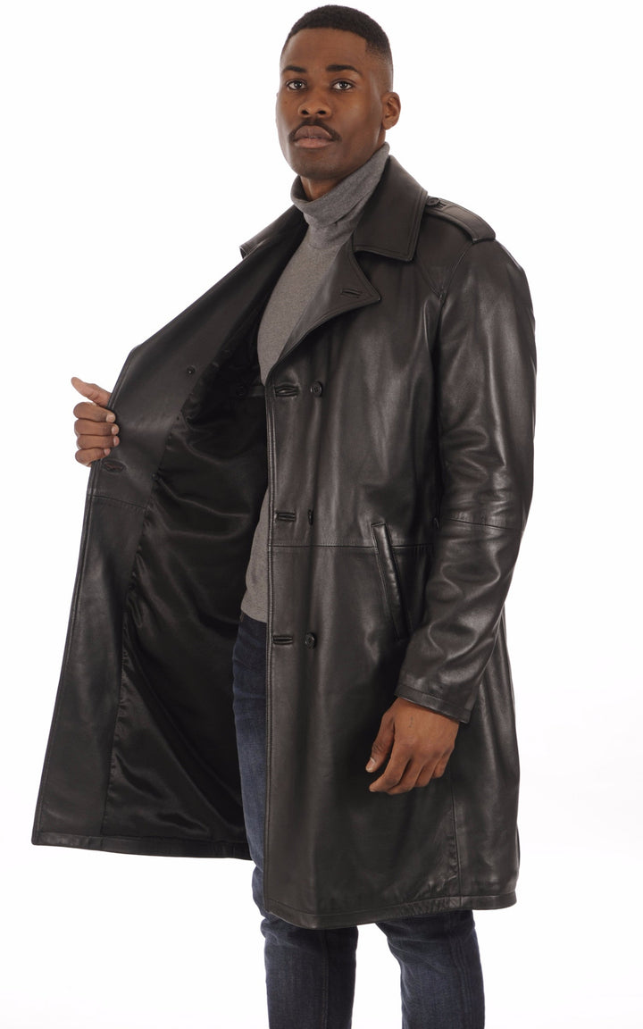 A "GEORGE BIS" Noir La Canadienne Manteau Homme interior photo