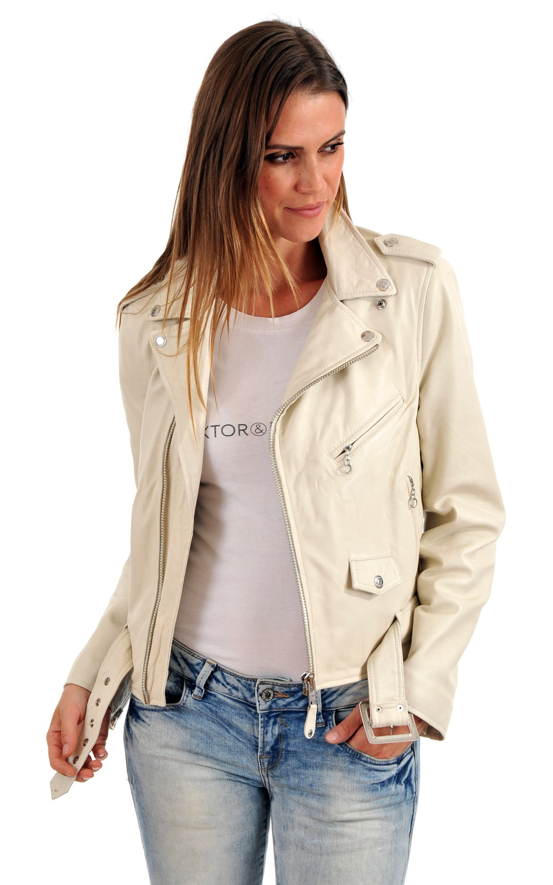 A "LCW8600" Blanc Schott Blouson Femme opened photo