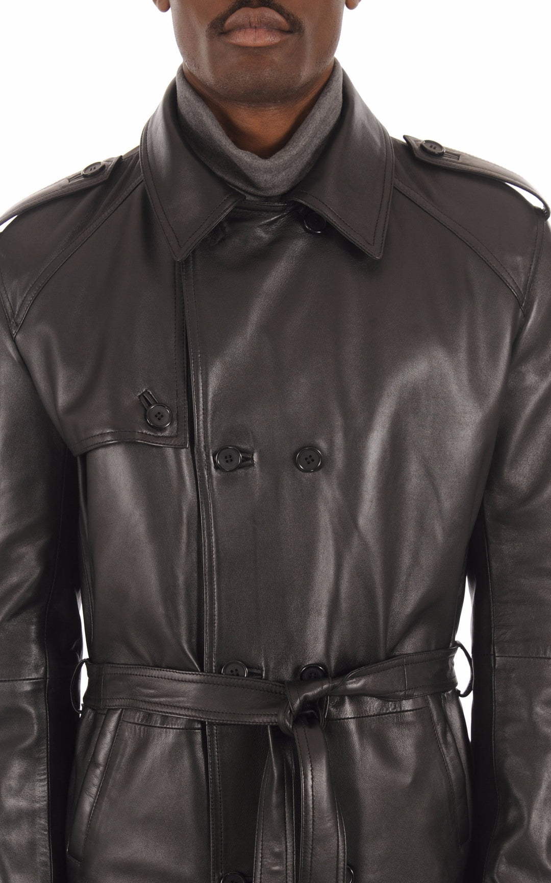 A "GEORGE BIS" Noir La Canadienne Manteau Homme details photo