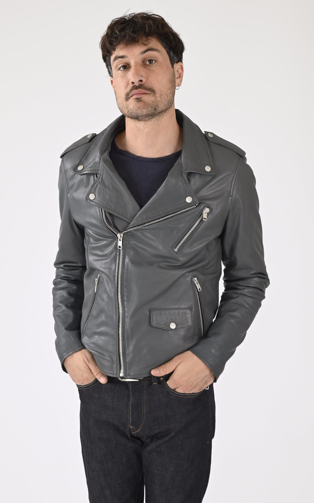 A "ROCKY" Gris Serge Pariente Perfecto Homme closed photo