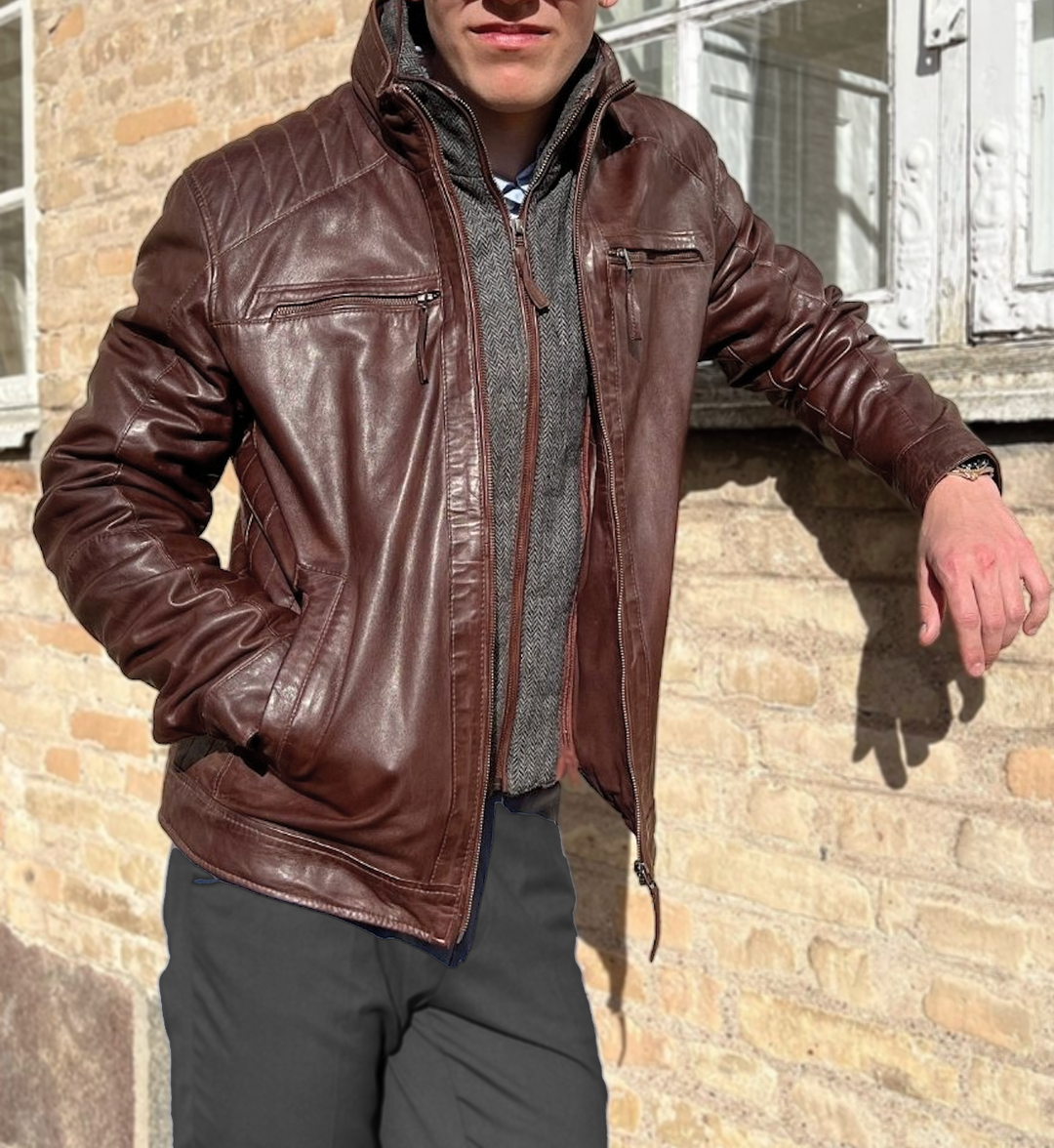 Smart - Nahkatakki - Mies - Copper Brown
