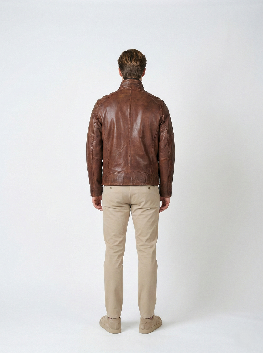 John, 70 cm. - Lamm Malli Läder - Man - Kopparbrun