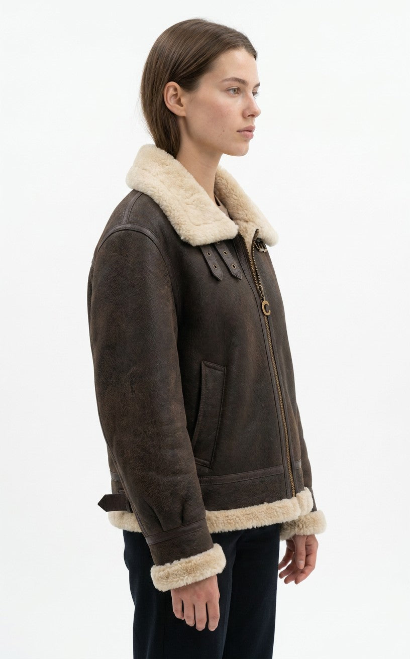 Javote, 60 cm. - Nappa Lamb Crack Washed – Damen – Dunkelbraun
