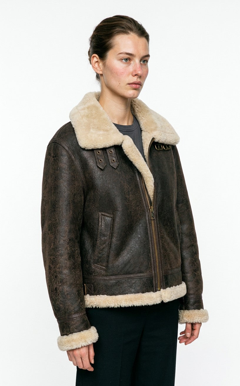 Javote, 60 cm. - Nappa Lamb Crack Washed – Damen – Dunkelbraun