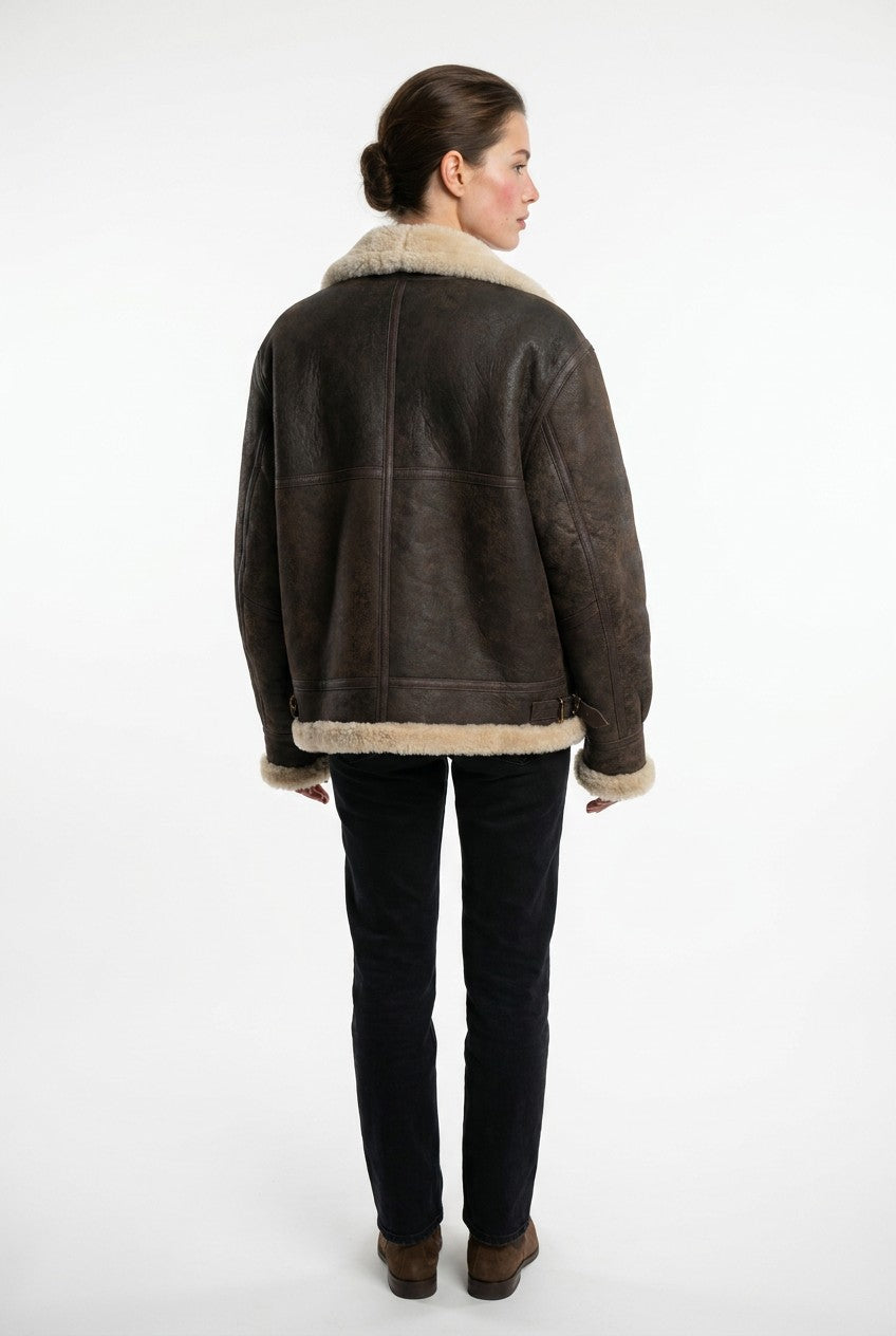 Javote, 60 cm. - Nappa Lamb Crack Washed – Damen – Dunkelbraun