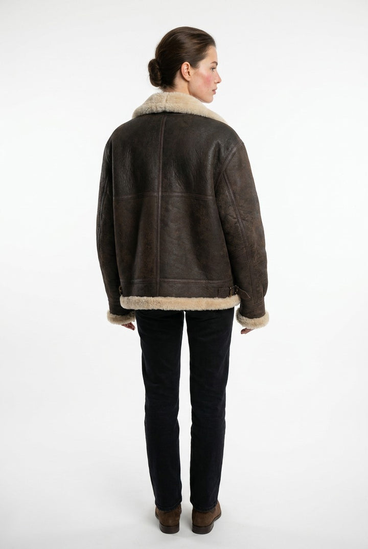 Javote, 60 cm. - Nappa Lamb Crack Washed – Damen – Dunkelbraun