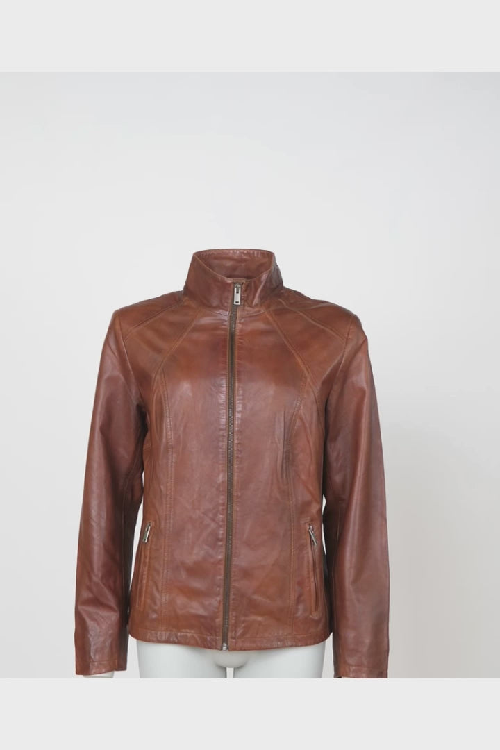 P 14-02 - Komfort, 60 cm. - Lammepolsk nappaskinn - Cognac