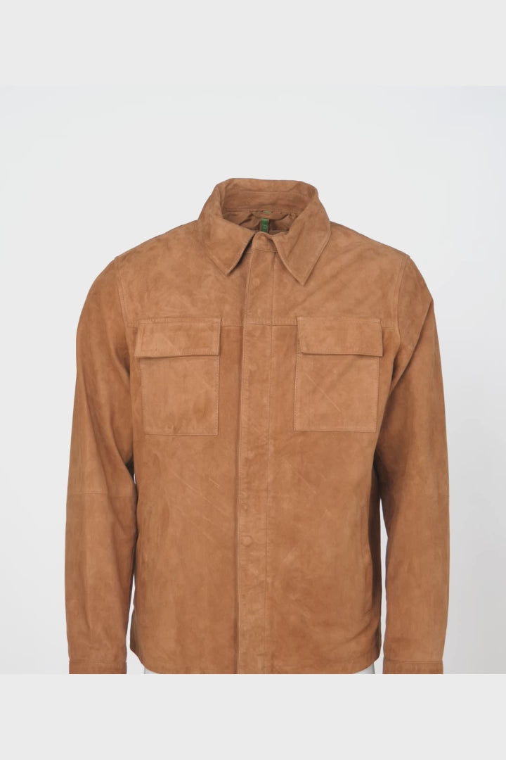 Howel, 68 cm. - Gede-ruskindsjakke - Man - Mørk Cognac