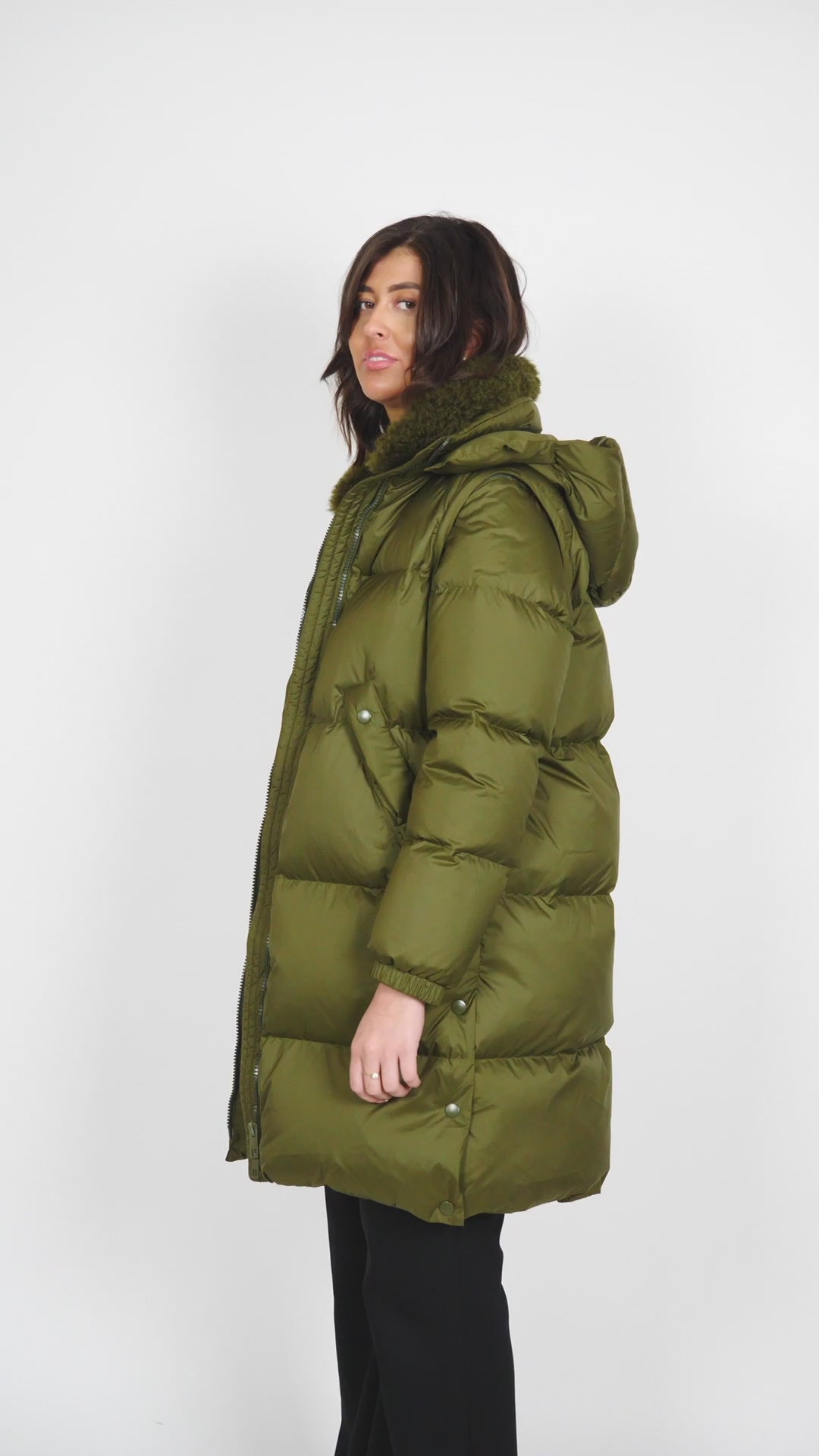 Kannerva, 98 cm. - Untuvatakki/liivi - Naiset - Army Green