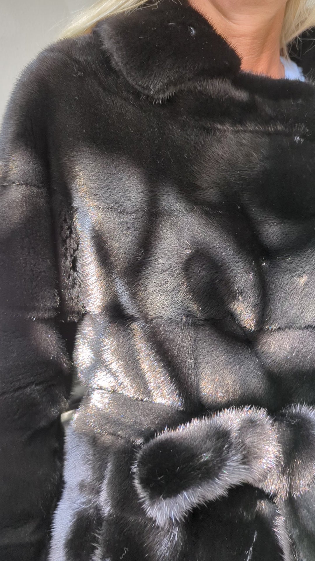 Áloma, 102 cm. - Visón - Mujer - Negro