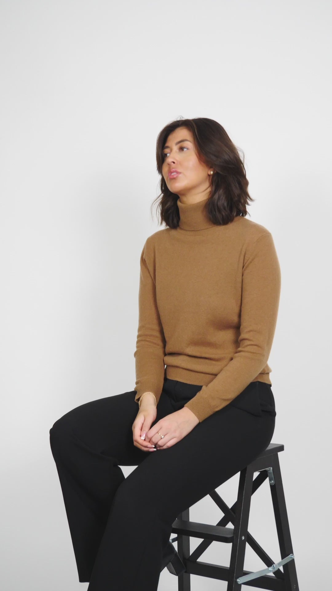 SY-23031 Dolcevita - 100% Puro Cashmere - Donna - Cammello Scuro