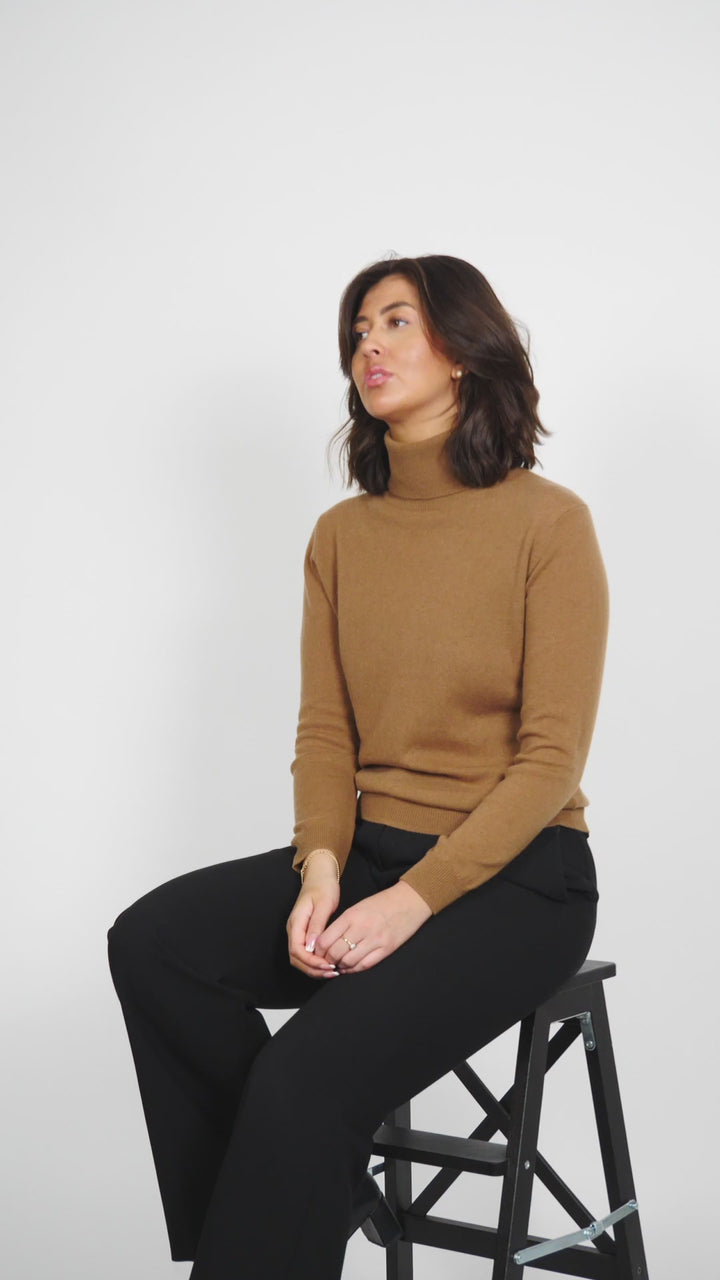 SY-23031 Dolcevita - 100% Puro Cashmere - Donna - Cammello Scuro