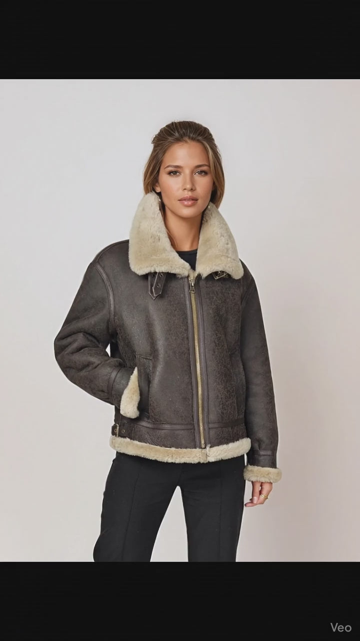 Javote, 60 cm. - Nappa Lamb Crack Washed – Damen – Dunkelbraun