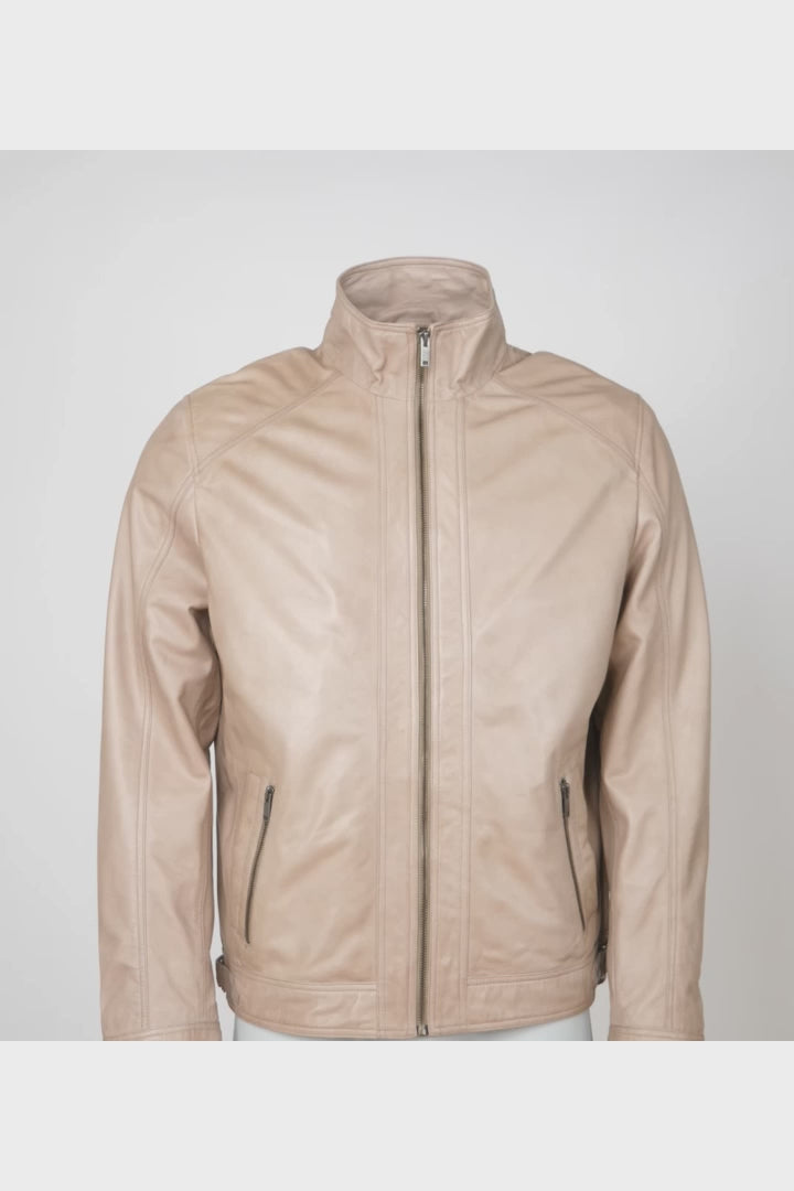 Leon, 68 cm. - Lammepolsk nappalæder -Mand - Beige