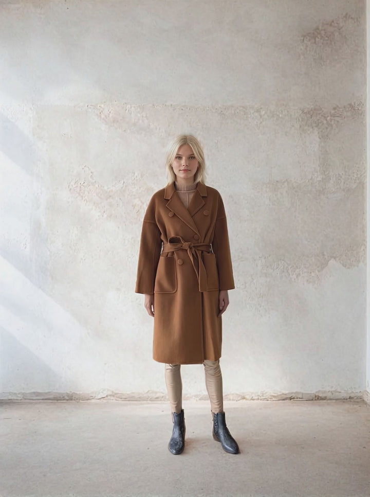 Harlow, 105 cm. - Krave - Uldfrakke - Damer - Cognac