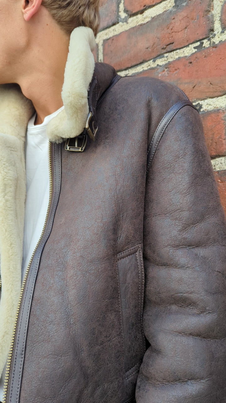 Joost, 68 cm. - Nappa Lamb Crack Washed - Mand - Mørkebrun
