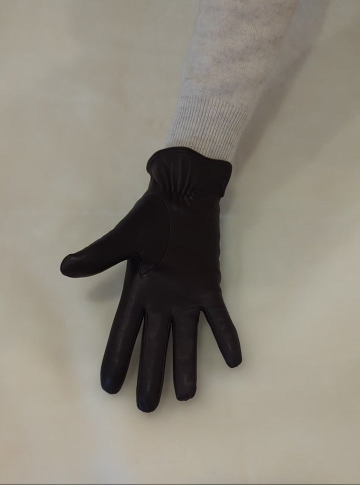Z-1601 Effen handschoen - Lamsslinkleer - Accessoires - Bruin