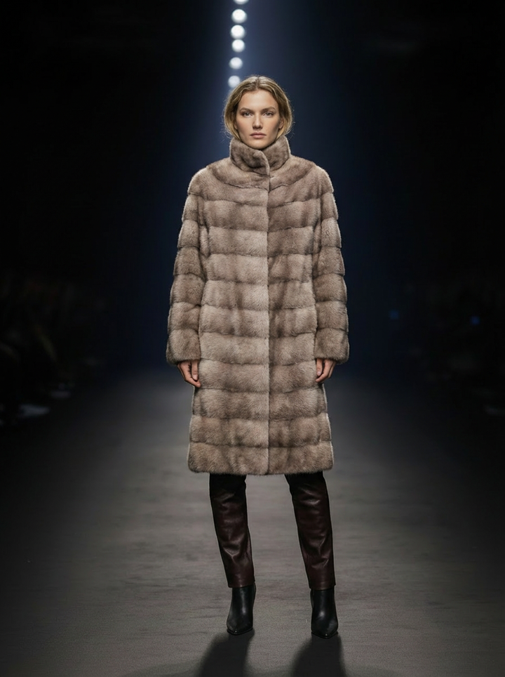 Rosario, 85 cm. - Krage - Mink - Dam - Silverblå