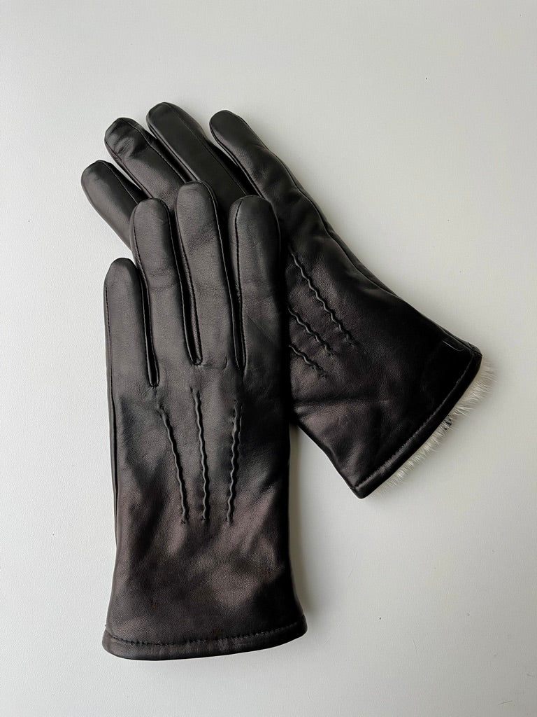127-W Glove Lamb Slink Leather -Accesories Black