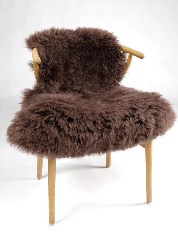 Teppe 60*90 cm. - New Zeeland saueskinn - Brun