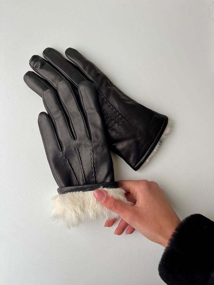127-W Glove Lamb Slink Leather -Accesories Black