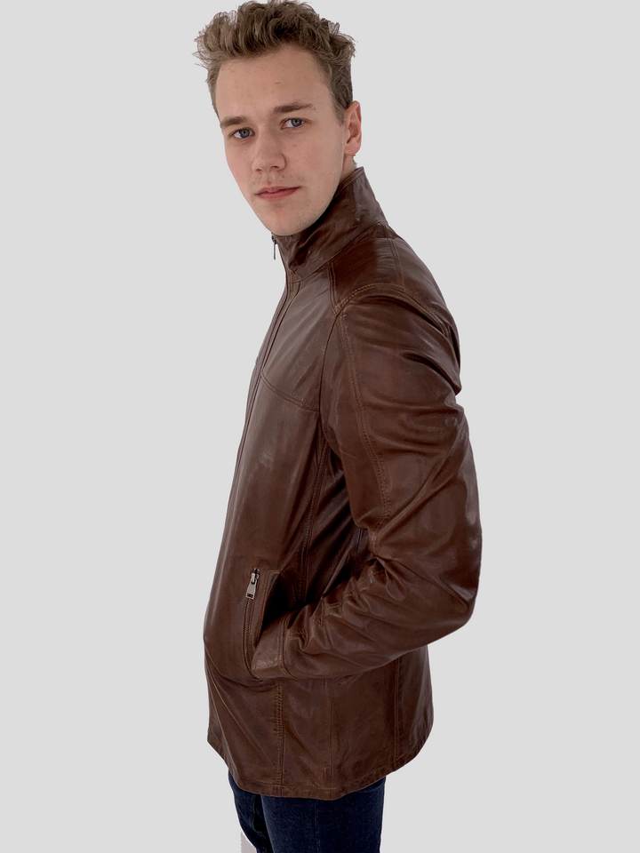 Brenton - Lang - Lammekobberlæder - Mand - Brun
