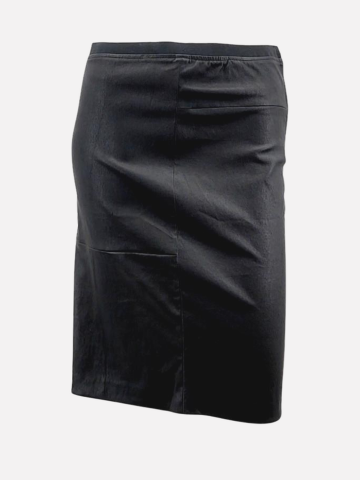 Mila Rok - Lamsstretch Leer - Dames - Zwart