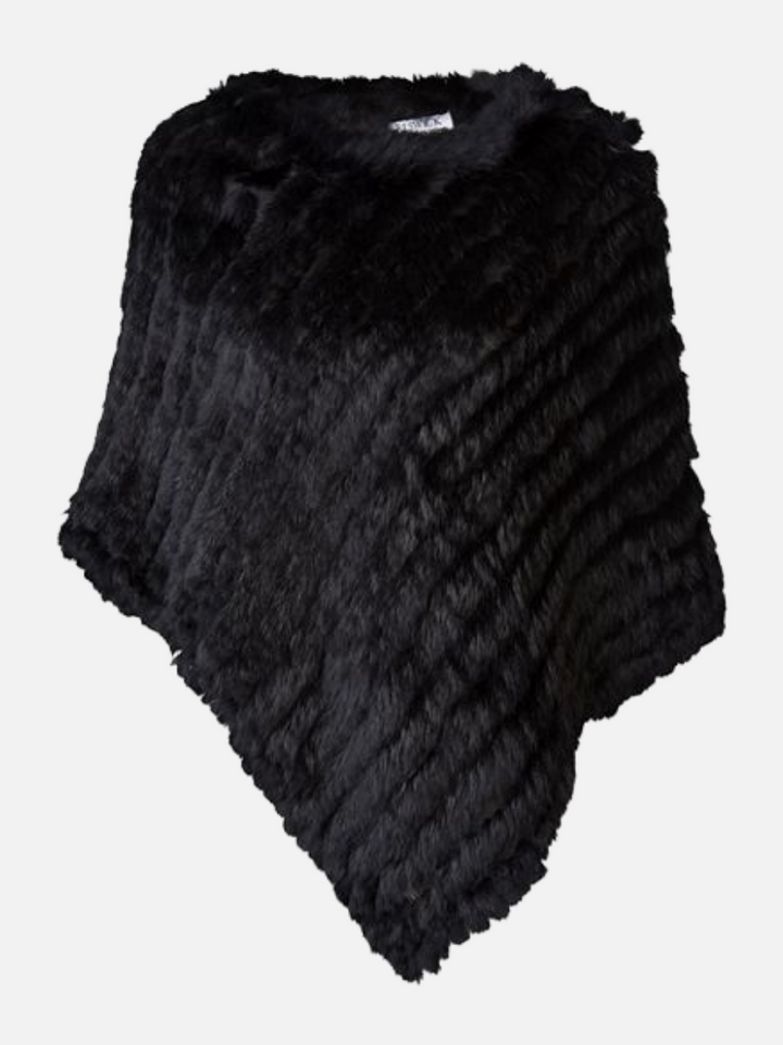 4DK1107 Poncho - Conejo - Mujer - Negro