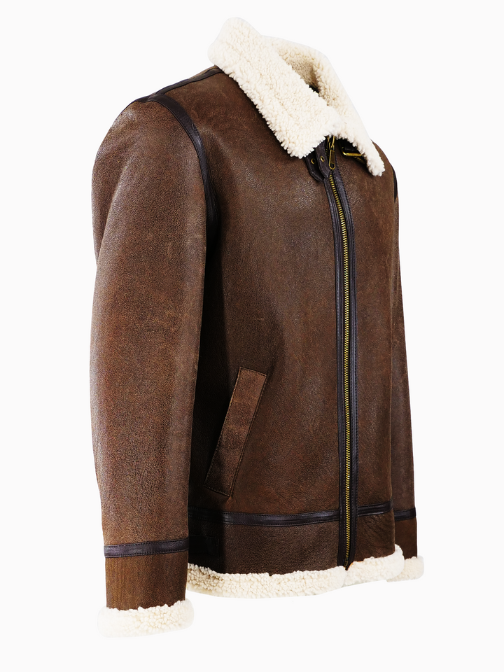 Edward Mens Bomber - Nappa Lamb Crack Washed - Mand - Brun