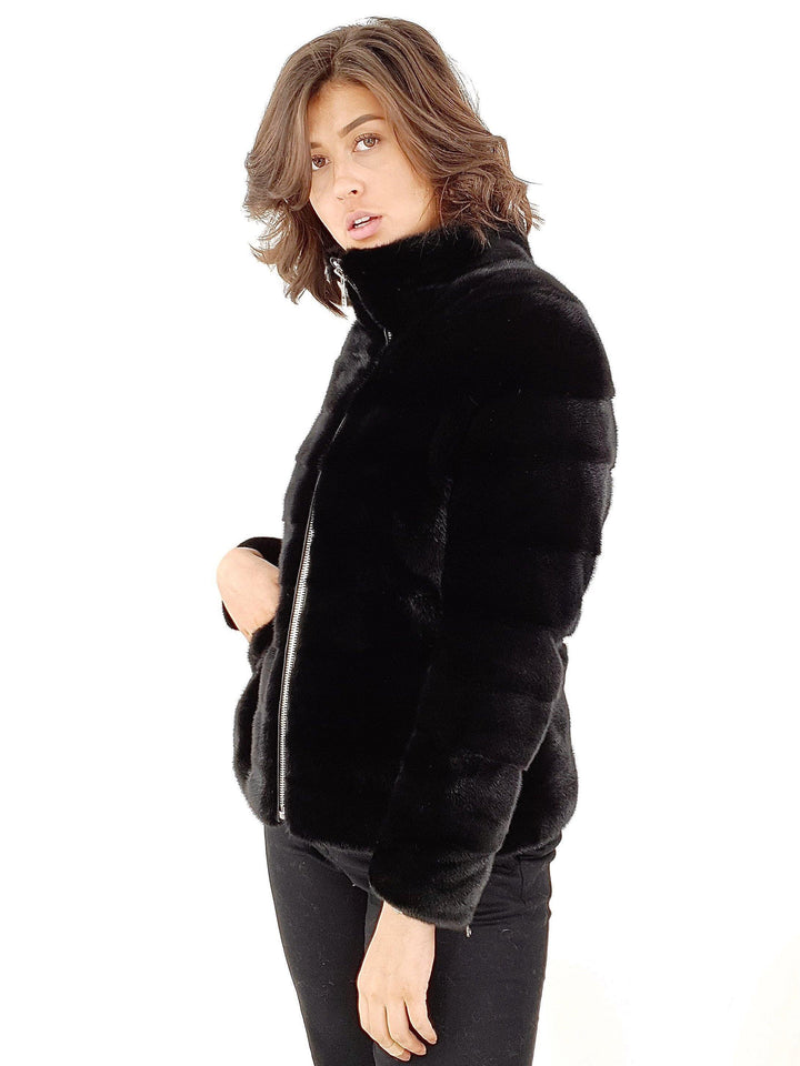 Agnes, 61 cm. - Mink - Damer - Sort - Mink - Damer - Agnes, 61 cm. - Mink - Damer - Sort - Stampe Pels