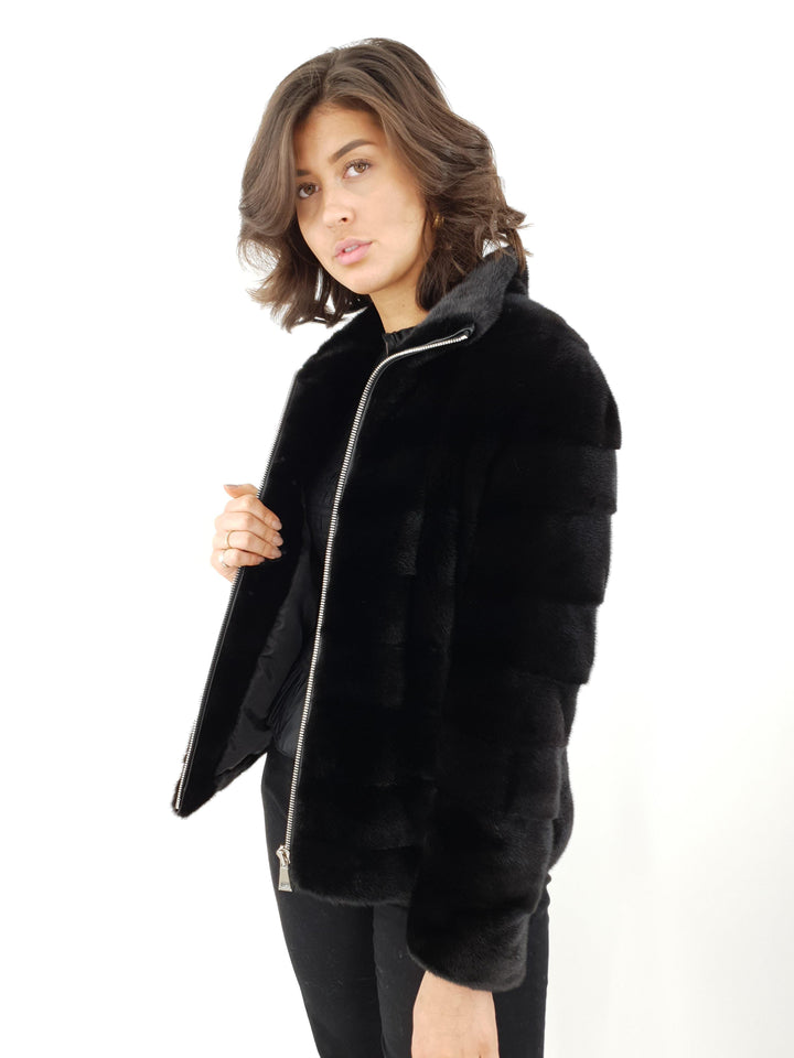 Agnes, 61 cm. - Mink - Damer - Sort - Mink - Damer - Agnes, 61 cm. - Mink - Damer - Sort - Stampe Pels