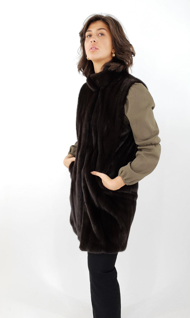 Denise West, 92 cm.  - Mink - Damer - Chokolade - Mink - Damer - Denise West, 92 cm.  - Mink - Kvinder - Chokolade - Stampe Pels