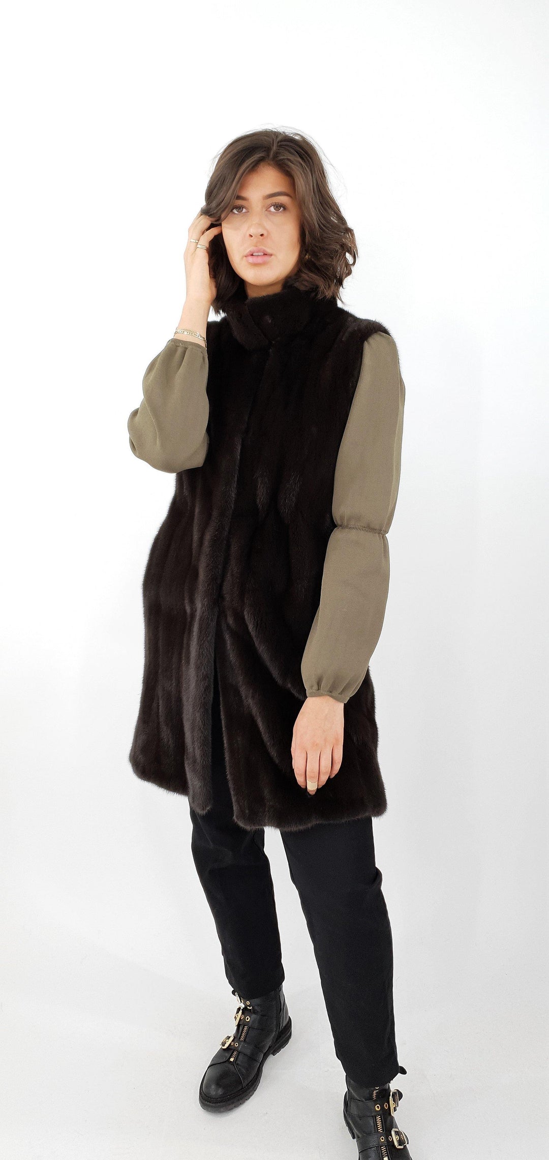 Denise West, 92 cm.  - Mink - Damer - Chokolade - Mink - Damer - Denise West, 92 cm.  - Mink - Kvinder - Chokolade - Stampe Pels