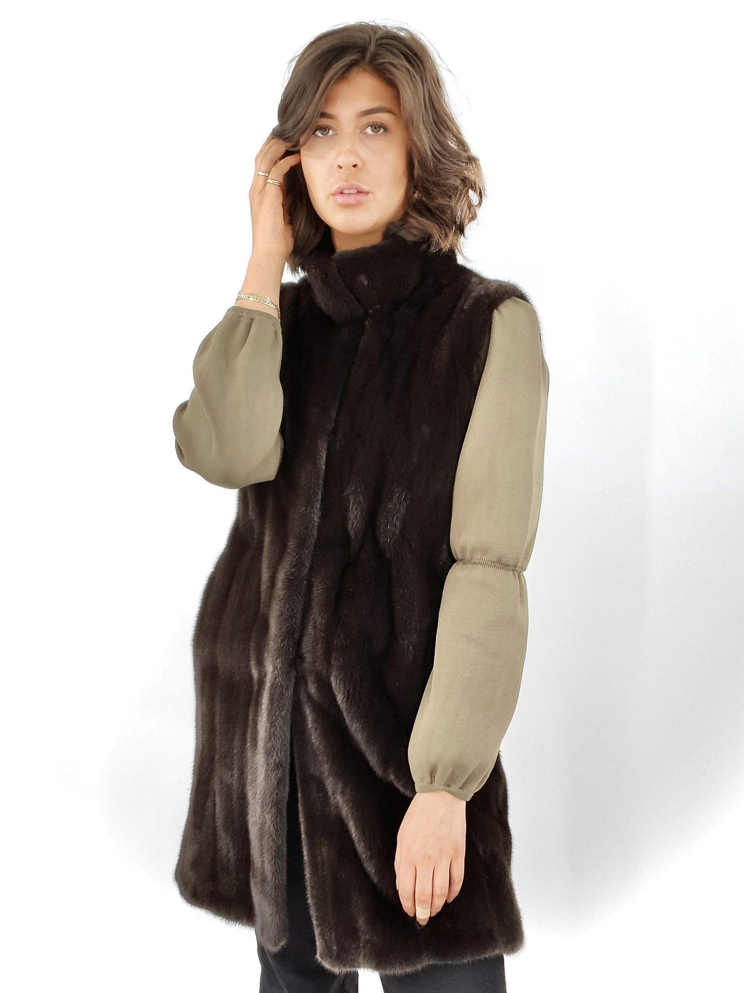 Denise West, 92 cm.  - Mink - Damer - Chokolade - Mink - Damer - Denise West, 92 cm.  - Mink - Kvinder - Chokolade - Stampe Pels