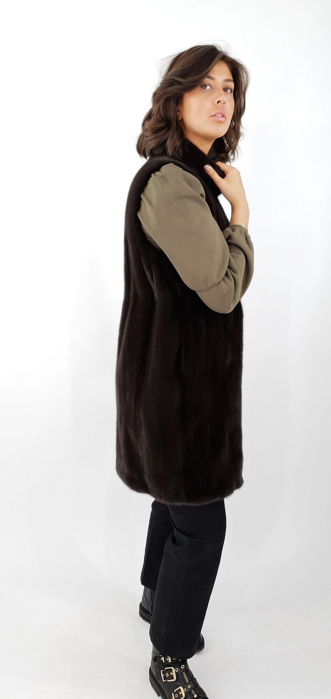 Denise West, 92 cm.  - Mink - Damer - Chokolade - Mink - Damer - Denise West, 92 cm.  - Mink - Kvinder - Chokolade - Stampe Pels