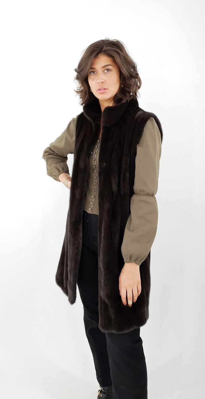Denise West, 92 cm.  - Mink - Damer - Chokolade - Mink - Damer - Denise West, 92 cm.  - Mink - Kvinder - Chokolade - Stampe Pels