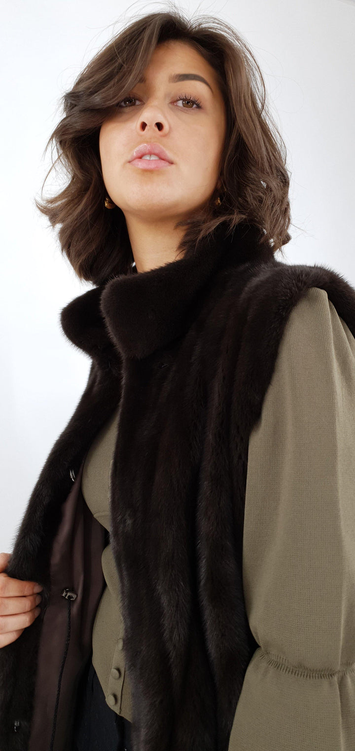 Denise West, 92 cm.  - Mink - Damer - Chokolade - Mink - Damer - Denise West, 92 cm.  - Mink - Kvinder - Chokolade - Stampe Pels