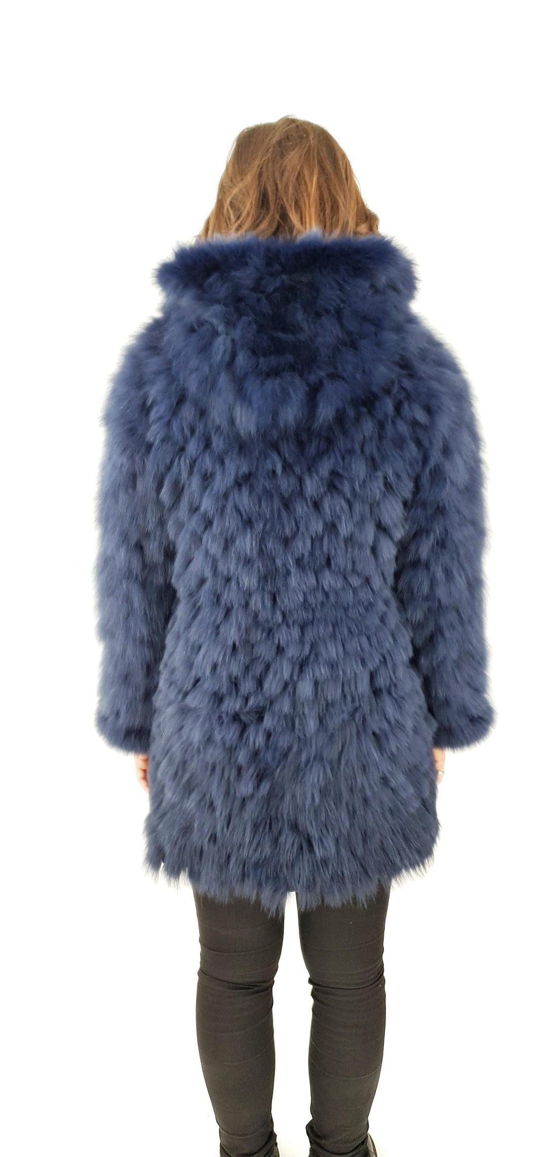 Calera, 85 cm. - Capuchon - Textiel - Dames - Marineblauw - Textiel - Dames - Calera, 85 cm. - Capuchon - Textiel - Dames - Marine - Stampe Pels