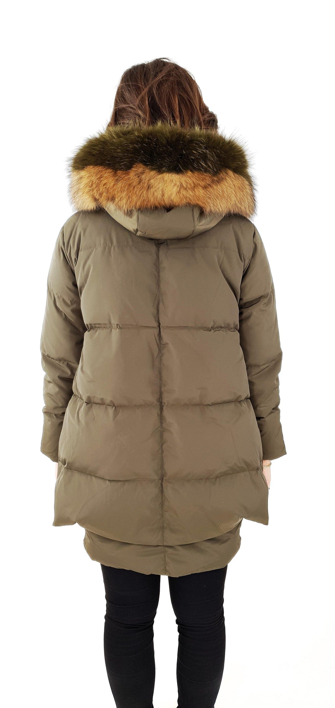 Michelle 2, 90 cm. - Huva - Dun - Dam - Army - Dun - Dam - Michelle 2, 90 cm. - Huva - Down - Kvinnor - Armé - Stampe Pels